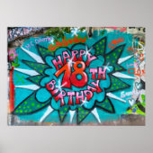 Zum 18. Geburtstag Graffiti Poster (Vorne)