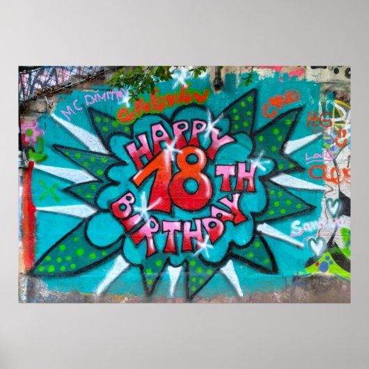 Zum 18. Geburtstag Graffiti Poster (Vorne)