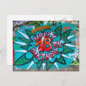 Zum 18. Geburtstag Graffiti Postkarte (Vorne/Hinten)