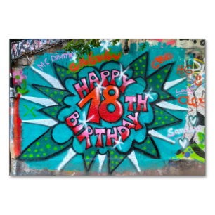 Zum 18. Geburtstag Graffiti Tischnummer