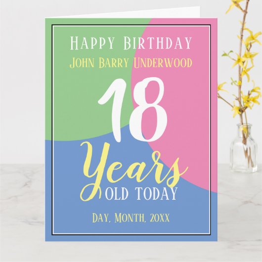 Zum 18. Geburtstag Karte (Gelbe Blume)