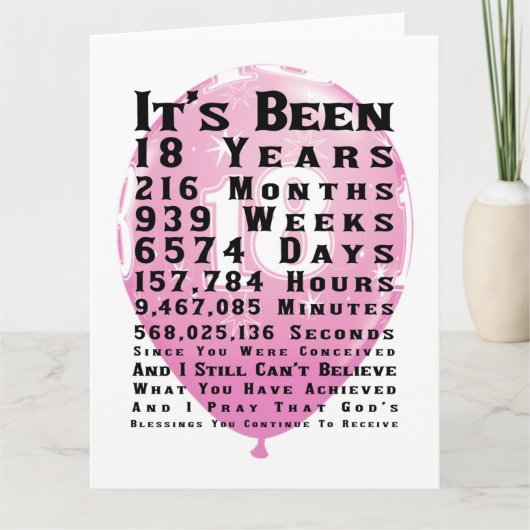 Zum 18. Geburtstag Karte (Vorderseite)