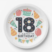 Zum 18. Geburtstag Pappteller (Vorderseite)