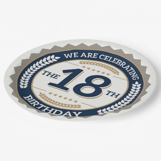 Zum 18. Geburtstag Pappteller (Schrägansicht)