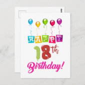 Zum 18. Geburtstag Postkarte (Vorne/Hinten)