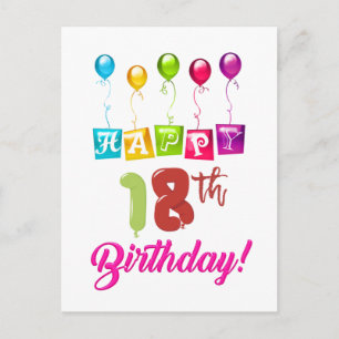 Zum 18. Geburtstag Postkarte