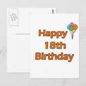 Zum 18. Geburtstag Postkarte (Vorne/Hinten)