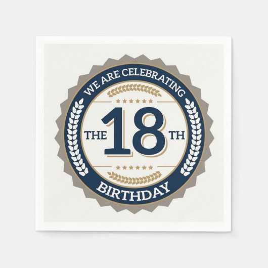 Zum 18. Geburtstag Serviette (Vorderseite)