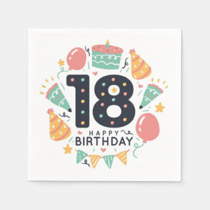 Zum 18. Geburtstag Serviette