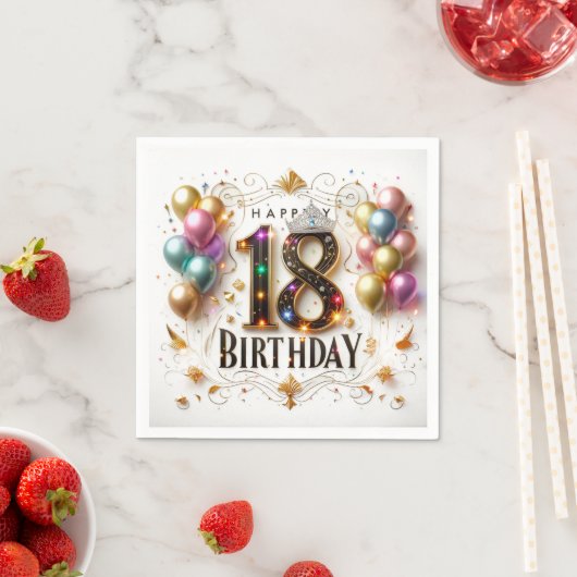 Zum 18. Geburtstag Serviette (Beispiel)