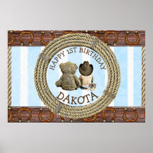 Zum 1. Geburtstag Cowboy und Teddy Bear Boy