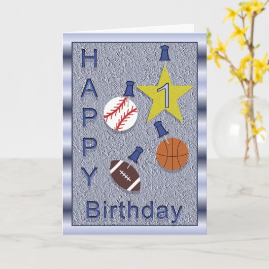 Zum 1. Geburtstag ein Thema Karte (Gelbe Blume)