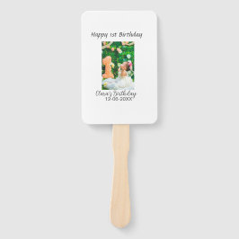 Zum 1. Geburtstag Foto schlicht und elegant Fächer