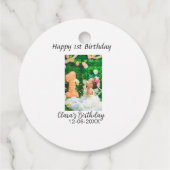Zum 1. Geburtstag Foto schlicht und elegant Geschenkanhänger (Rückseite)