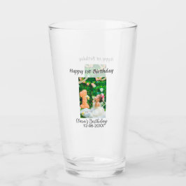 Zum 1. Geburtstag Foto schlicht und elegant Glas