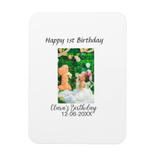 Zum 1. Geburtstag Foto schlicht und elegant Magnet