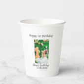 Zum 1. Geburtstag Foto schlicht und elegant Pappbecher (Rückseite)