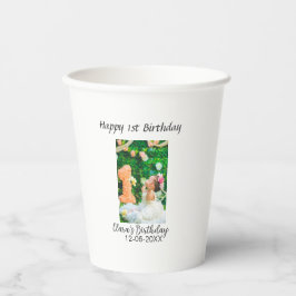 Zum 1. Geburtstag Foto schlicht und elegant Pappbecher