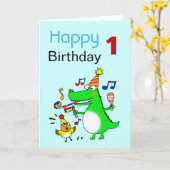 Zum 1. Geburtstag (Ich bin 1) Karte (Gelbe Blume)