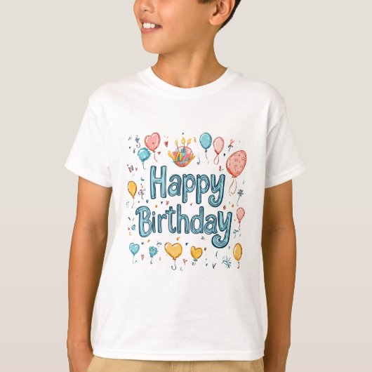 Zum 1. Geburtstag - Niedlicher Ballon T-Shirt (Vorderseite)