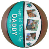 Zum 1. Geburtstag Papa 3 Foto Blume Basketball (Vertikal)