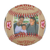 Zum 1. Geburtstag Papa Keepake 3 Foto Baseball (Vorderseite)