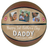 Zum 1. Geburtstag Papa Keepake 3 Foto Basketball (Vorderseite)