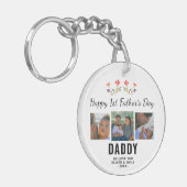 Zum 1. Geburtstag Papa Keepake 3 Foto Schlüsselanhänger (Vorderseite links)