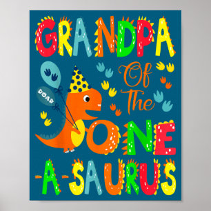Zum 1. Geburtstag von Opa Saurus Dinosaurier Poster