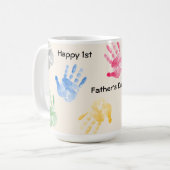 Zum 1. Vatertag Daddy Kid Handprint Tasse (Vorderseite Links)