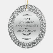 Zum 25. Hochzeitstag Diamonds & Silver Keramik Ornament (Links)