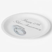 Zum 25. Silver Jubiläum Pappteller (Schrägansicht)