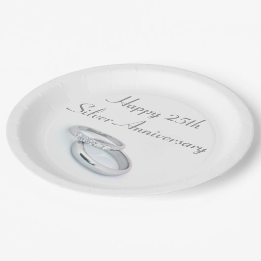 Zum 25. Silver Jubiläum Pappteller (Schrägansicht)