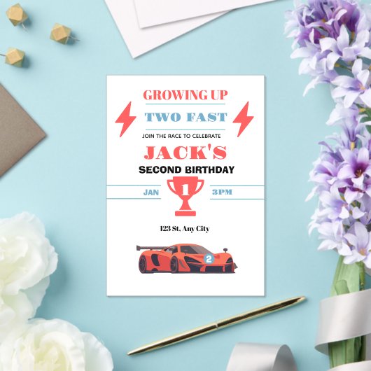 Zum 2. Geburtstag Einladung 'Growing Up Two Fast' (In Situ (Hochzeit))