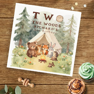 Zum 2. Geburtstag: Two the Woods Happy Camper Part Serviette