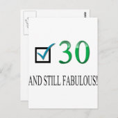 Zum 30. Geburtstag Postkarte (Vorne/Hinten)