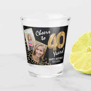 Zum 40. Geburtstag 2 Fotos Schnapsglas