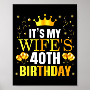 Zum 40. Geburtstag der Frau Glückliche Illustratio Poster