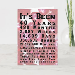 Zum 40. Geburtstag der Ruby-Hochzeit Karte