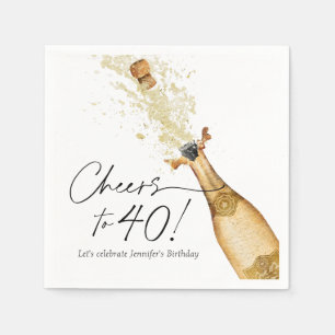 Zum 40. Geburtstag Personalisiertes Papier Napkins Serviette
