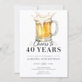 Zum 40. Geburtstag - Prost! Einladung (Vorderseite)