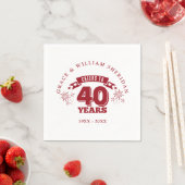 Zum 40. Hochzeitstag von Ruby alles Gute Serviette (Beispiel)