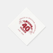 Zum 40. Hochzeitstag von Ruby alles Gute Serviette (Ecke)