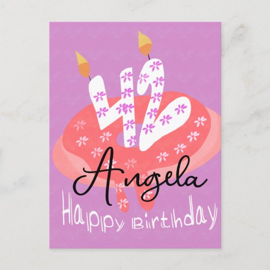 Zum 42. Geburtstag Donut Cake Postkarte (Vorderseite)