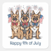 Zum 4. Juli 2010 Quadratischer Aufkleber (Vorderseite)