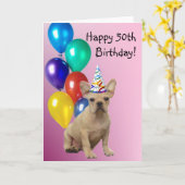 Zum 50. Geburtstag französischer Bulldog Karte (Gelbe Blume)
