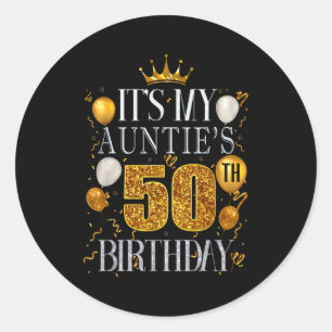 Zum 50. Geburtstag meiner Tante Herzlichen Glückwu Runder Aufkleber