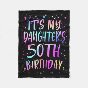 Zum 50. Geburtstag meiner Tochter Buntes Happy 50 Fleecedecke