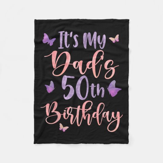 Zum 50. Geburtstag meines Vaters Schmetterling Hap Fleecedecke (Vorderseite)