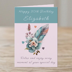 Zum 50. Geburtstag tragen Sie den Namen Blumengrün Karte